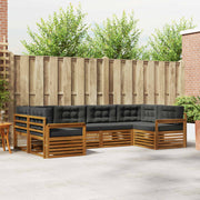 Set vanjskih sofa 6 kom. Prirodna i antracit 325 x 168,5 x 73 cm