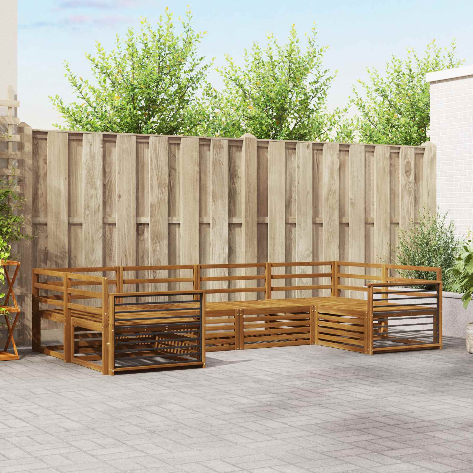 Setovi sofa 6 pcs Prirodna Čvrsto drvo akacije