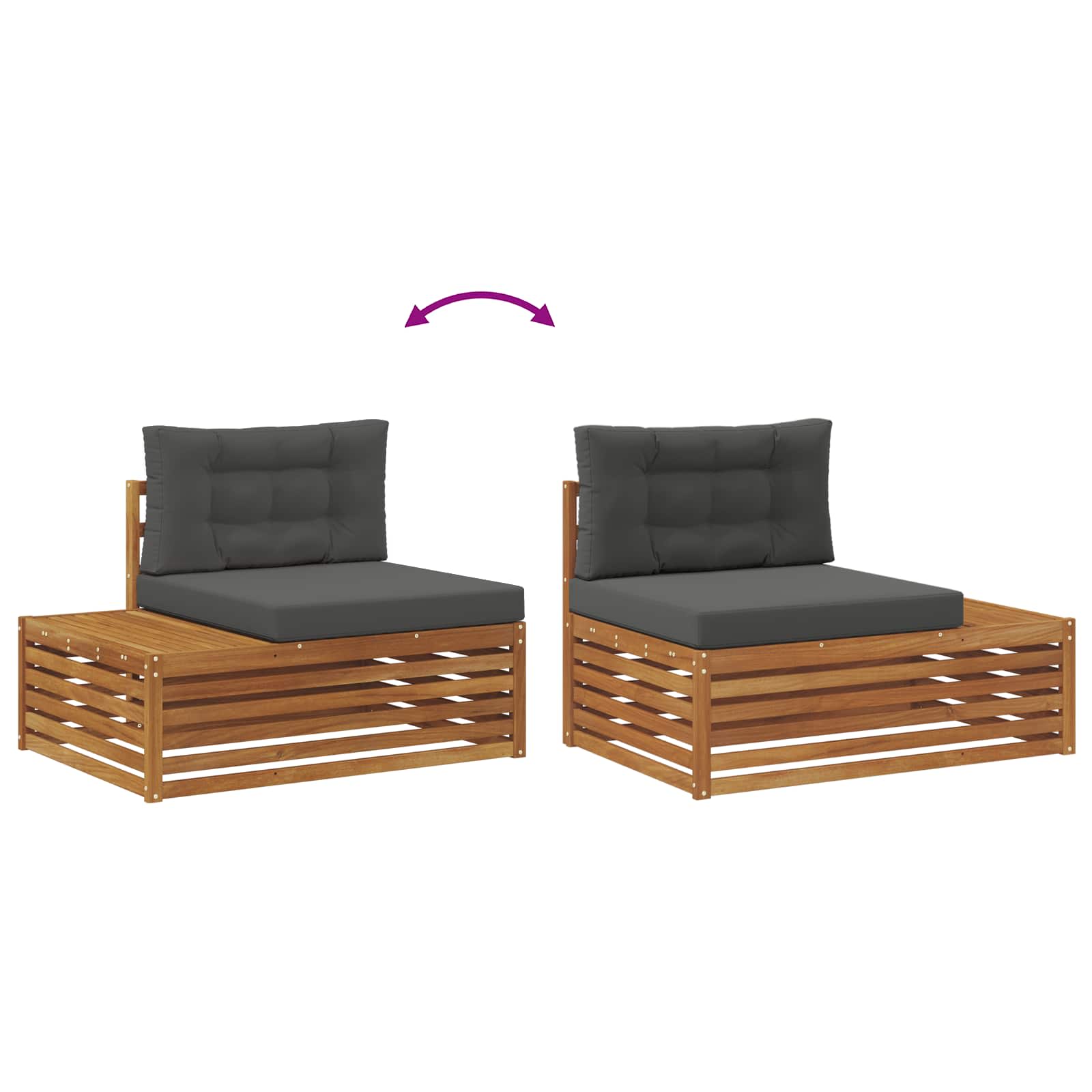 Set vanjskih sofa Prirodna i antracit 203,5 x 83 x 73 cm