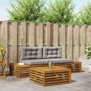 Set vanjskih sofa s jastukom 3 Komad Prirodna i svijetlo siva