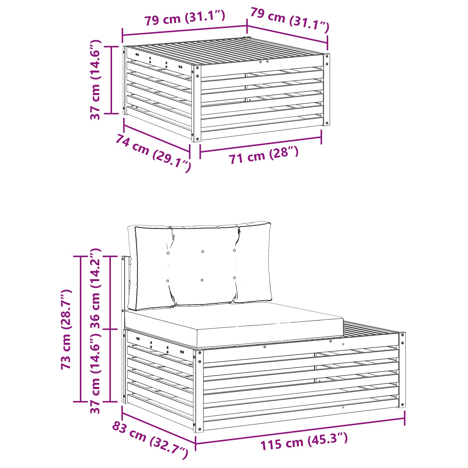 Set vanjskih sofa s jastukom 3 Komad Prirodna i svijetlo siva