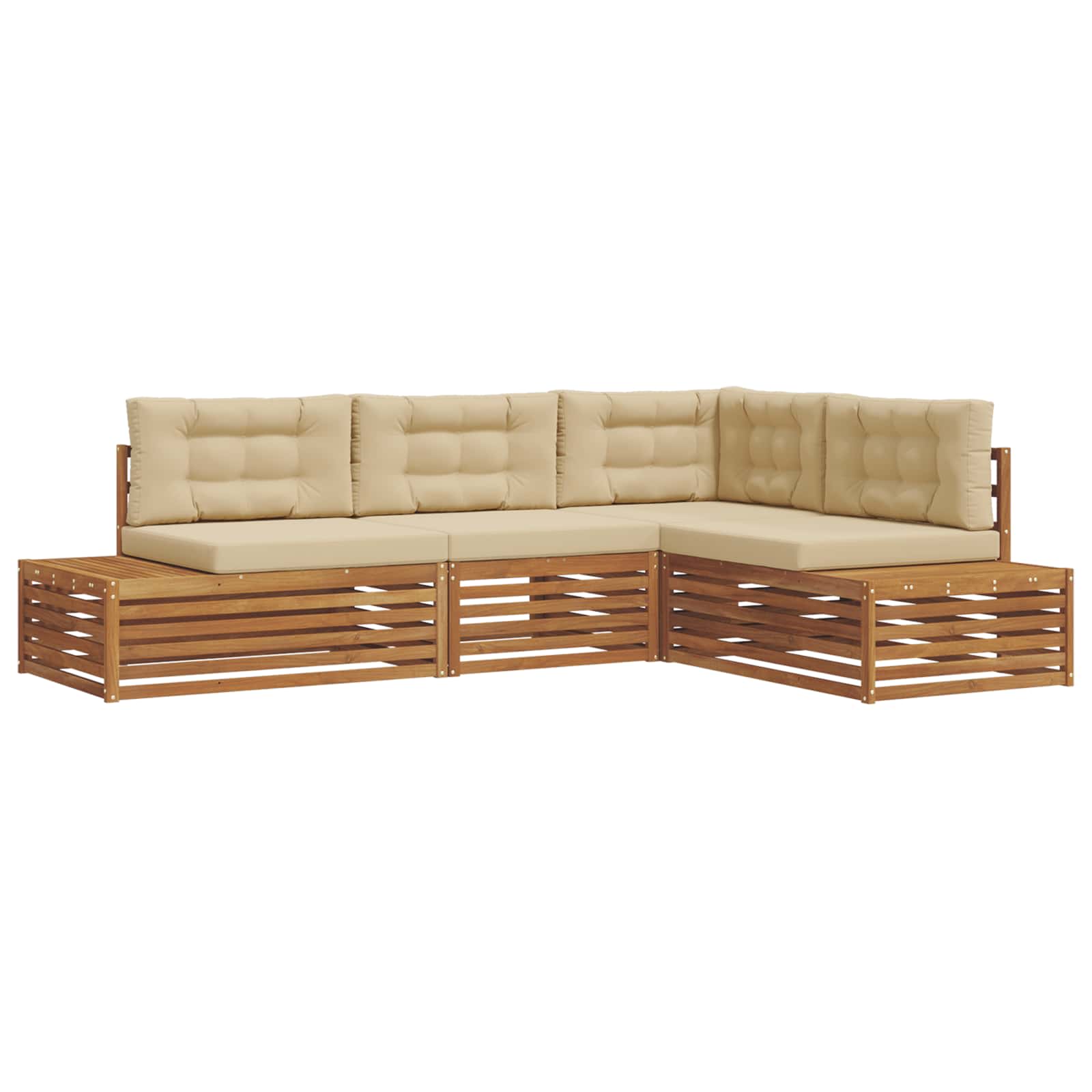 Set vanjskih sofa s jastukom 4 Komad Prirodna i bež