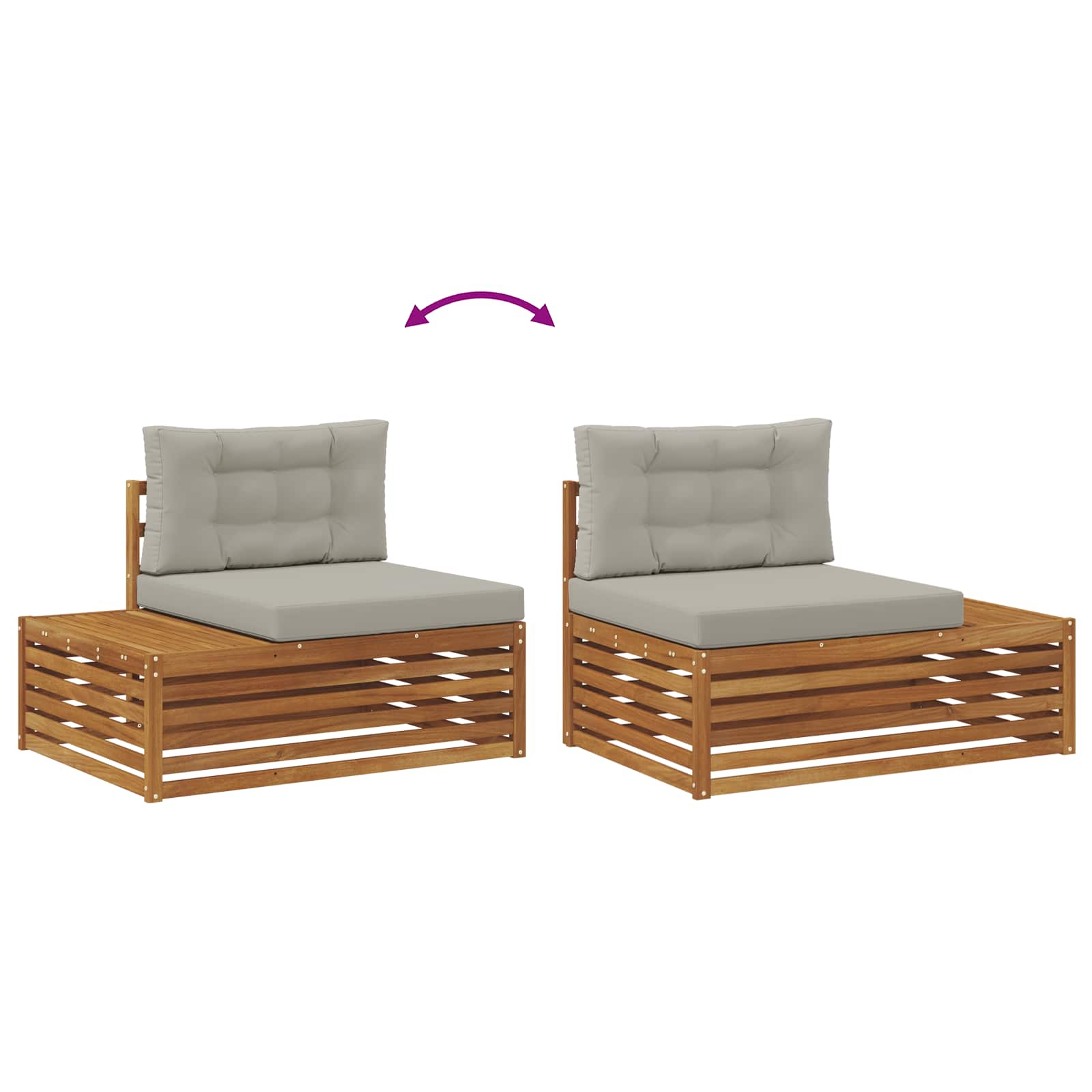 Set vanjskih sofa s jastukom 6 Komad Prirodna i svijetlo siva