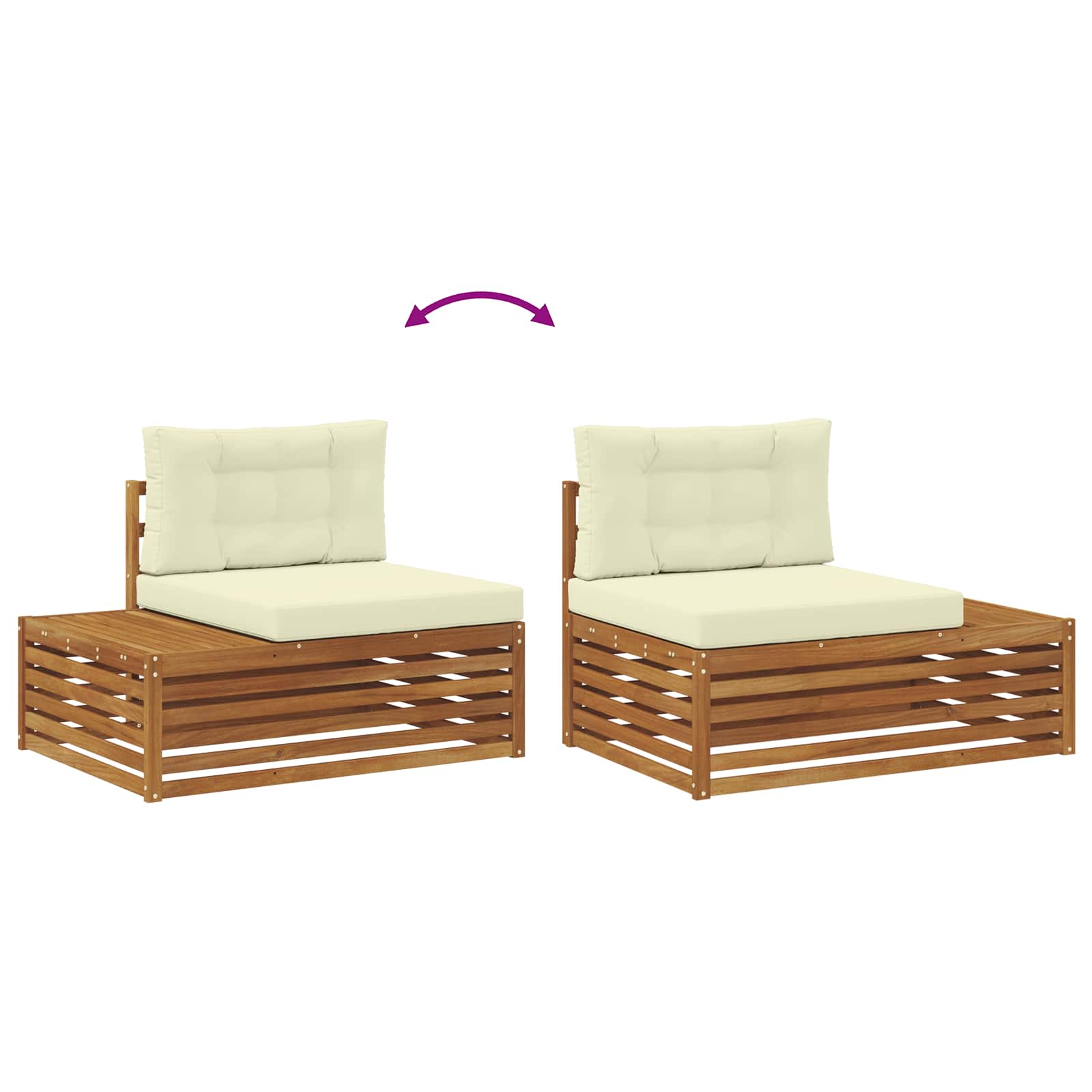 Set vanjskih sofa s jastukom 7 Komad Prirodna i krem