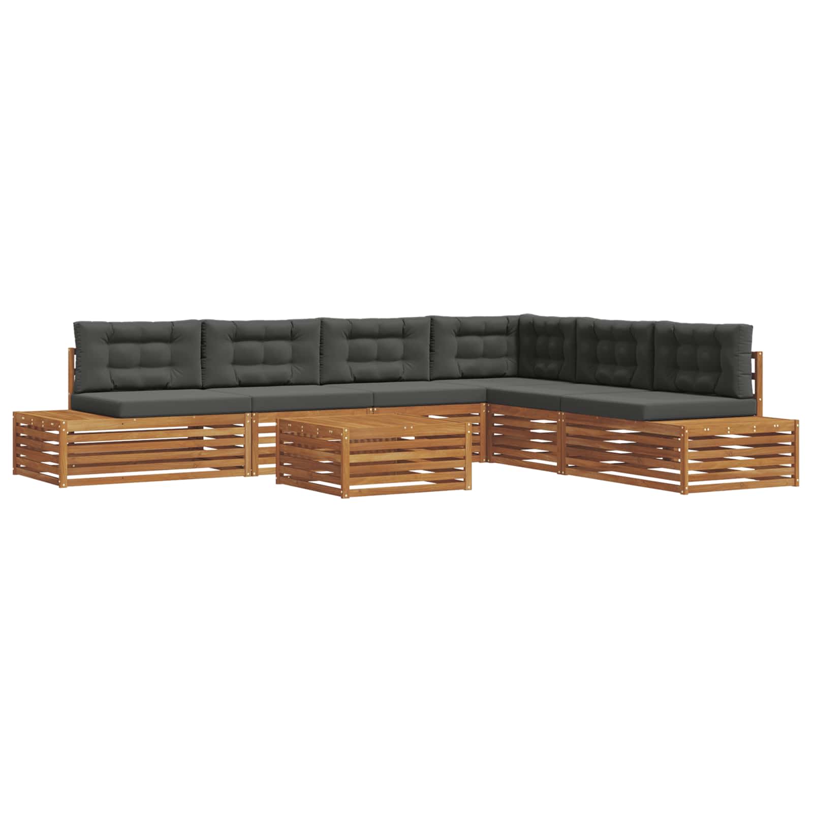 Set vanjskih sofa s jastukom 7 Komad Prirodna i antracit