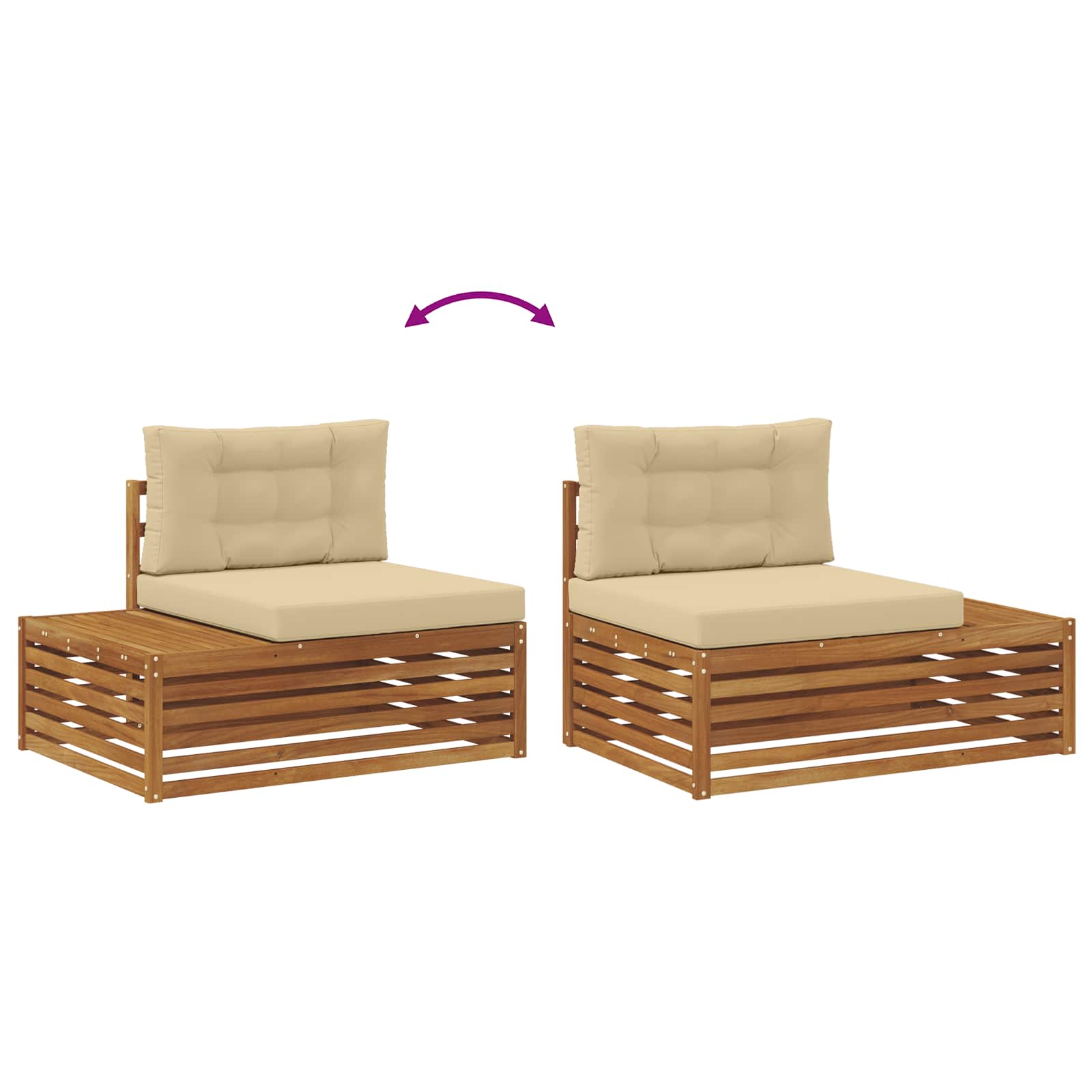 Set vanjskih sofa s jastukom 7 Komad Prirodna i bež