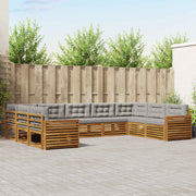 Set vanjskih sofa 9 kom. Prirodna i svijetlo siva 404 x 251,5 x 73 cm