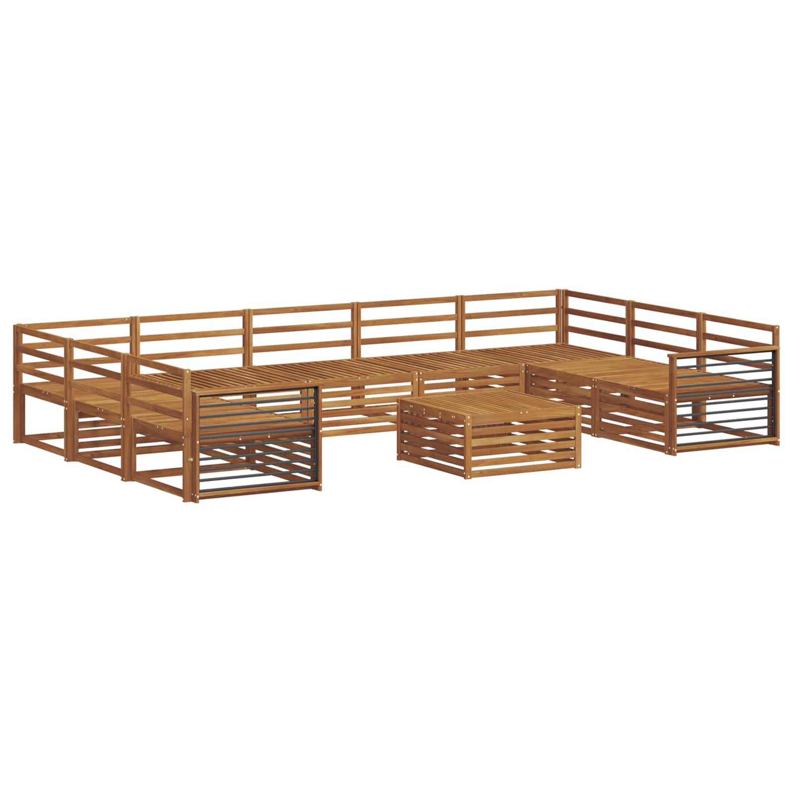 Setovi sofa 10 pcs Prirodna Čvrsto drvo akacije