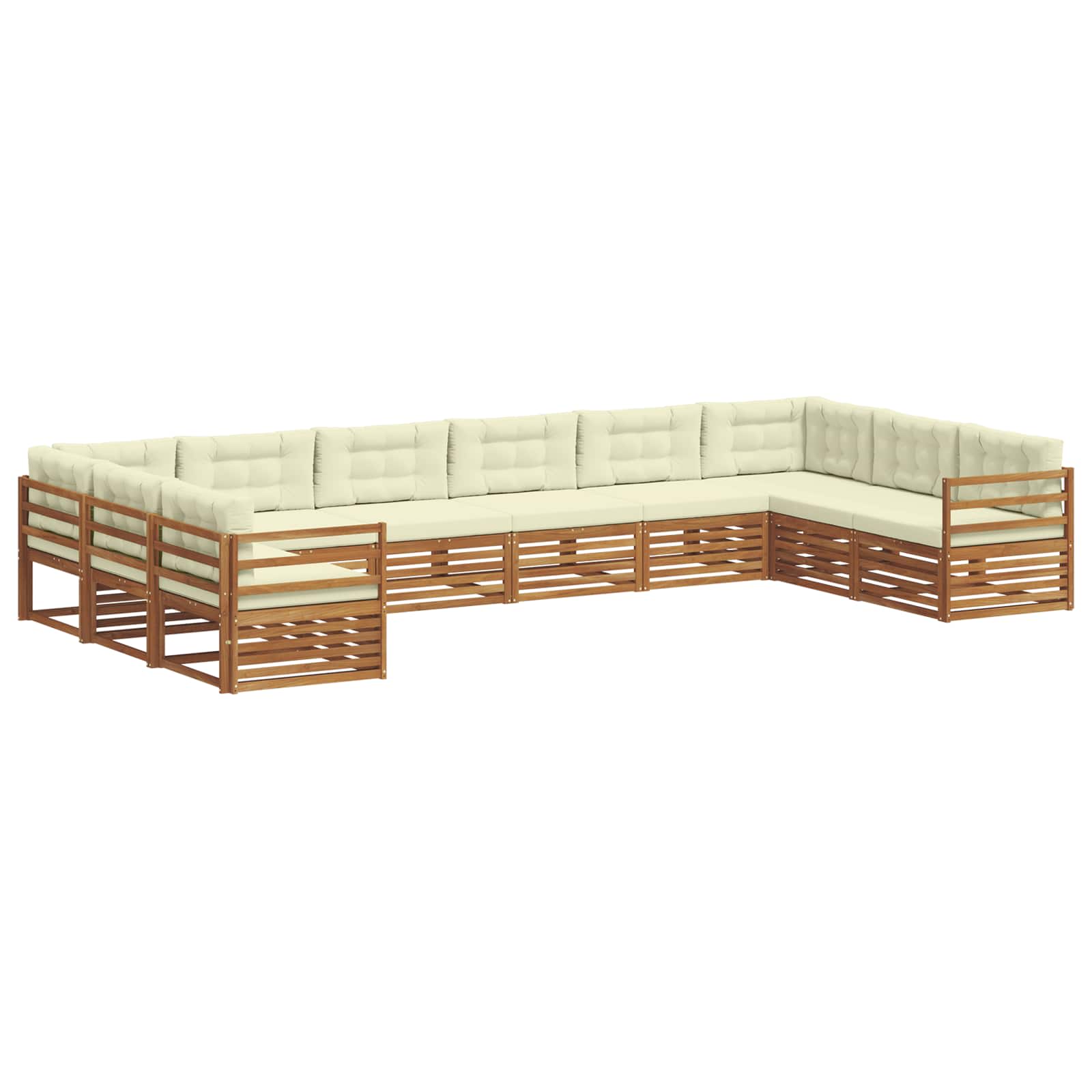 Setovi sofa 3 pcs Prirodna i krem Čvrsto drvo akacije