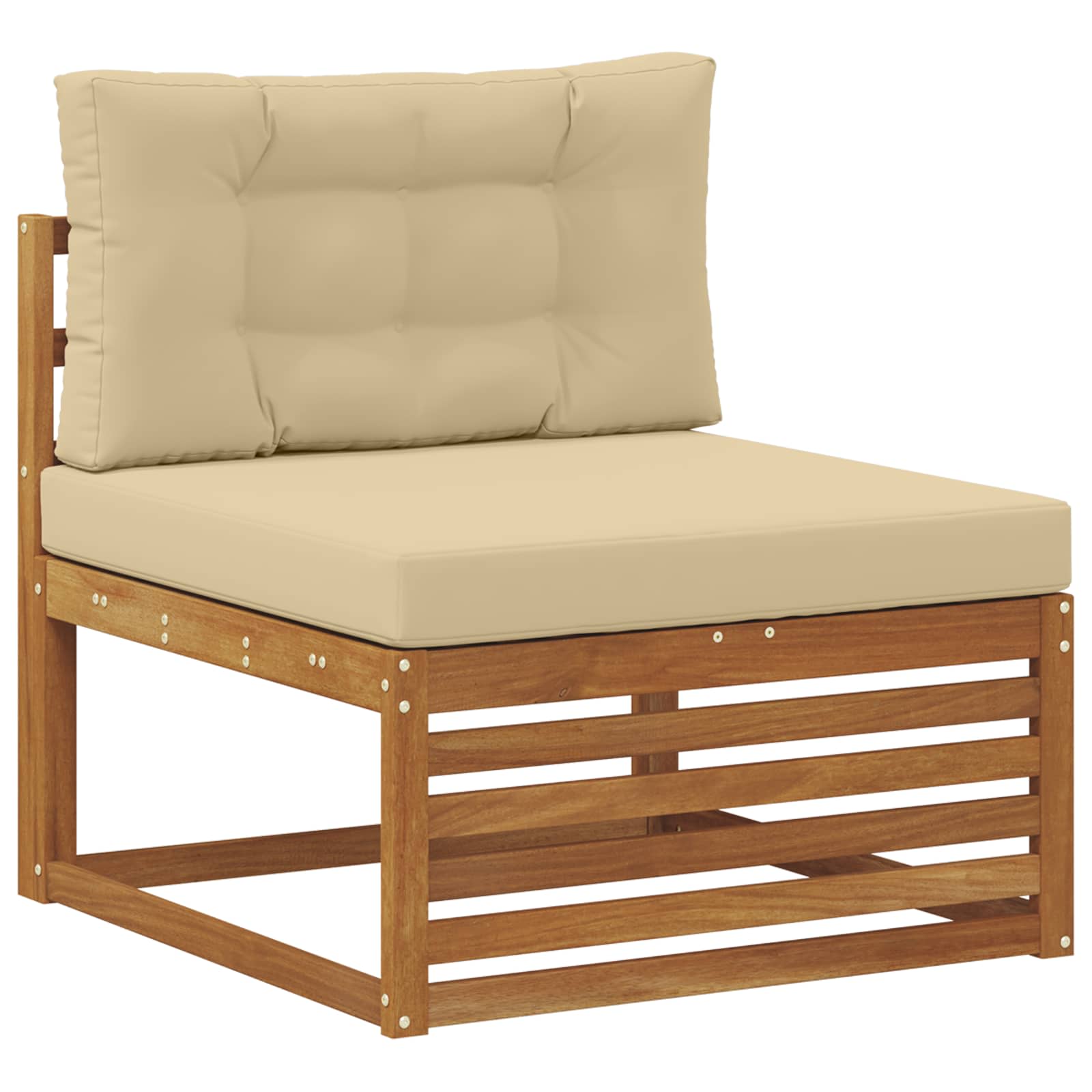 Setovi sofa 11 kom. Prirodna i bež Čvrsto drvo akacije