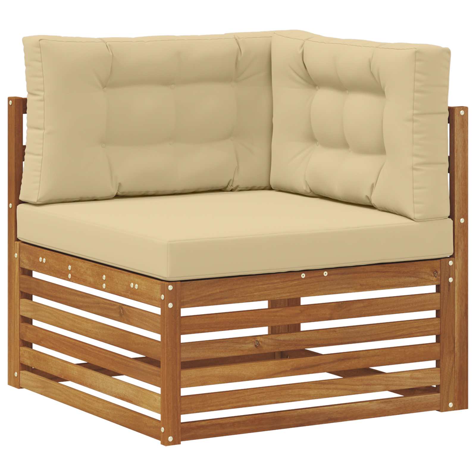 Setovi sofa 11 kom. Prirodna i bež Čvrsto drvo akacije