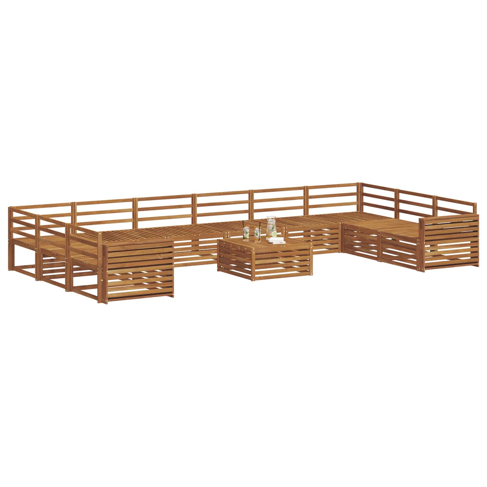 Setovi sofa 11 pcs Prirodna Čvrsto drvo akacije