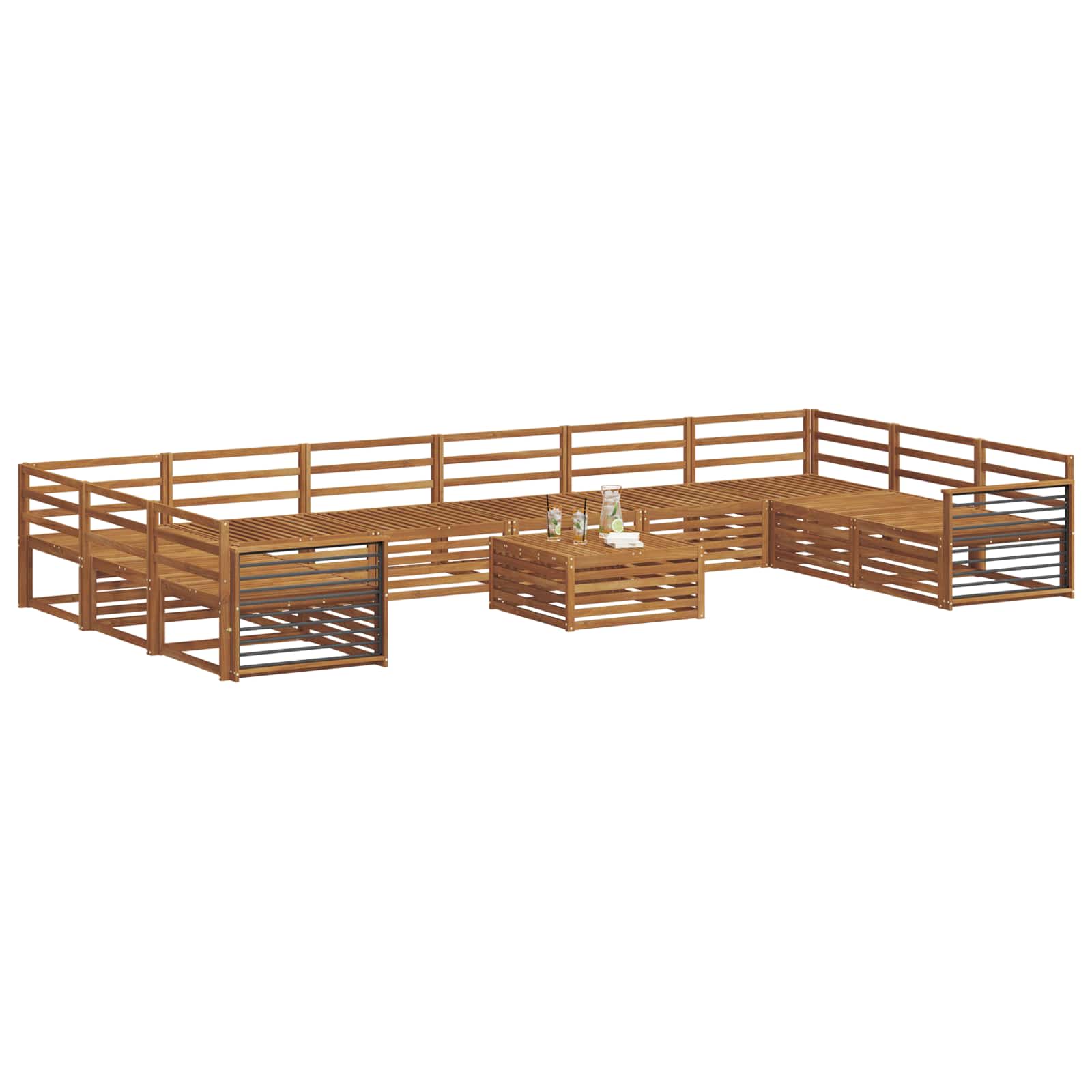 Setovi sofa 11 pcs Prirodna Čvrsto drvo akacije
