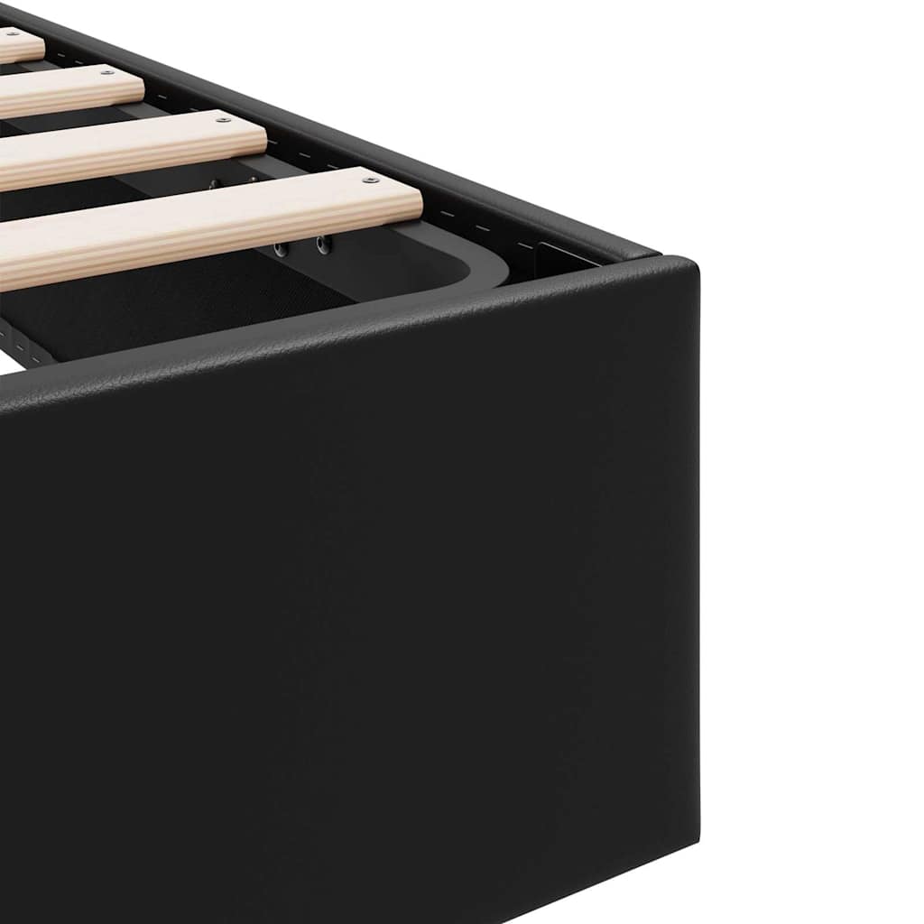 Krevet s od storage s pohranom Crna 100 x 190 cm Umjetna koža