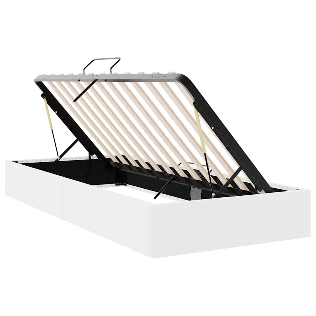 Krevet s od storage Čista bijela 100 x 190 cm Umjetna koža