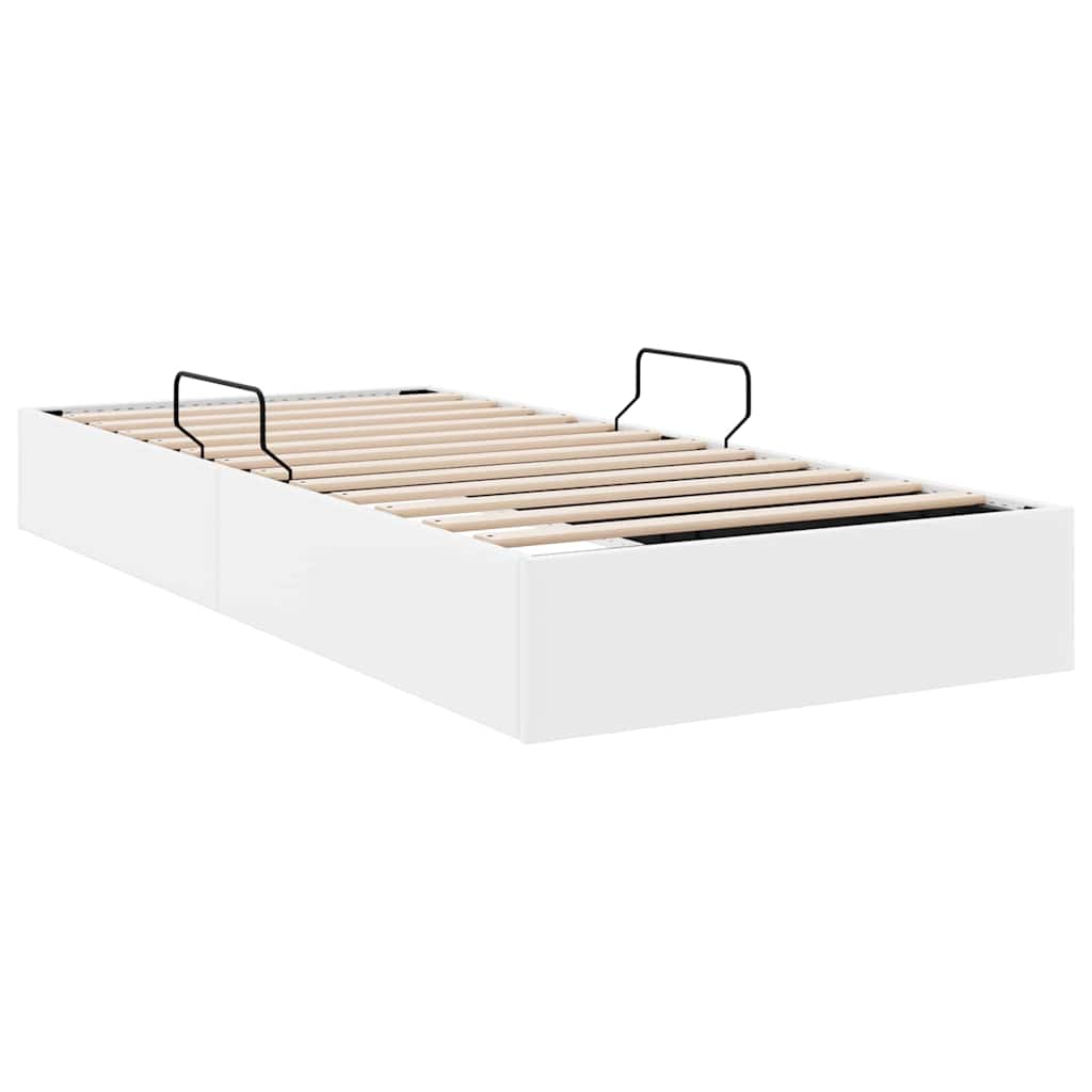 Krevet s od storage Čista bijela 100 x 190 cm Umjetna koža