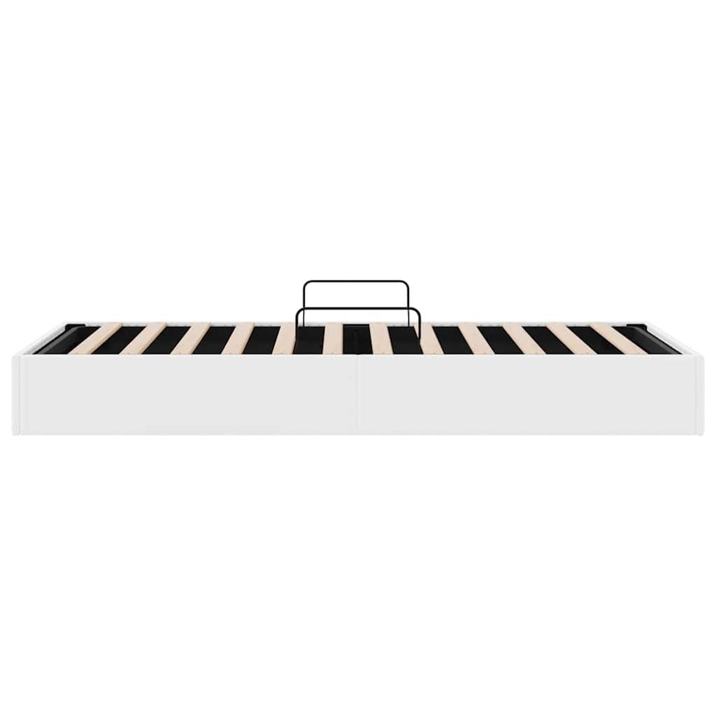 Krevet s od storage Čista bijela 100 x 190 cm Umjetna koža