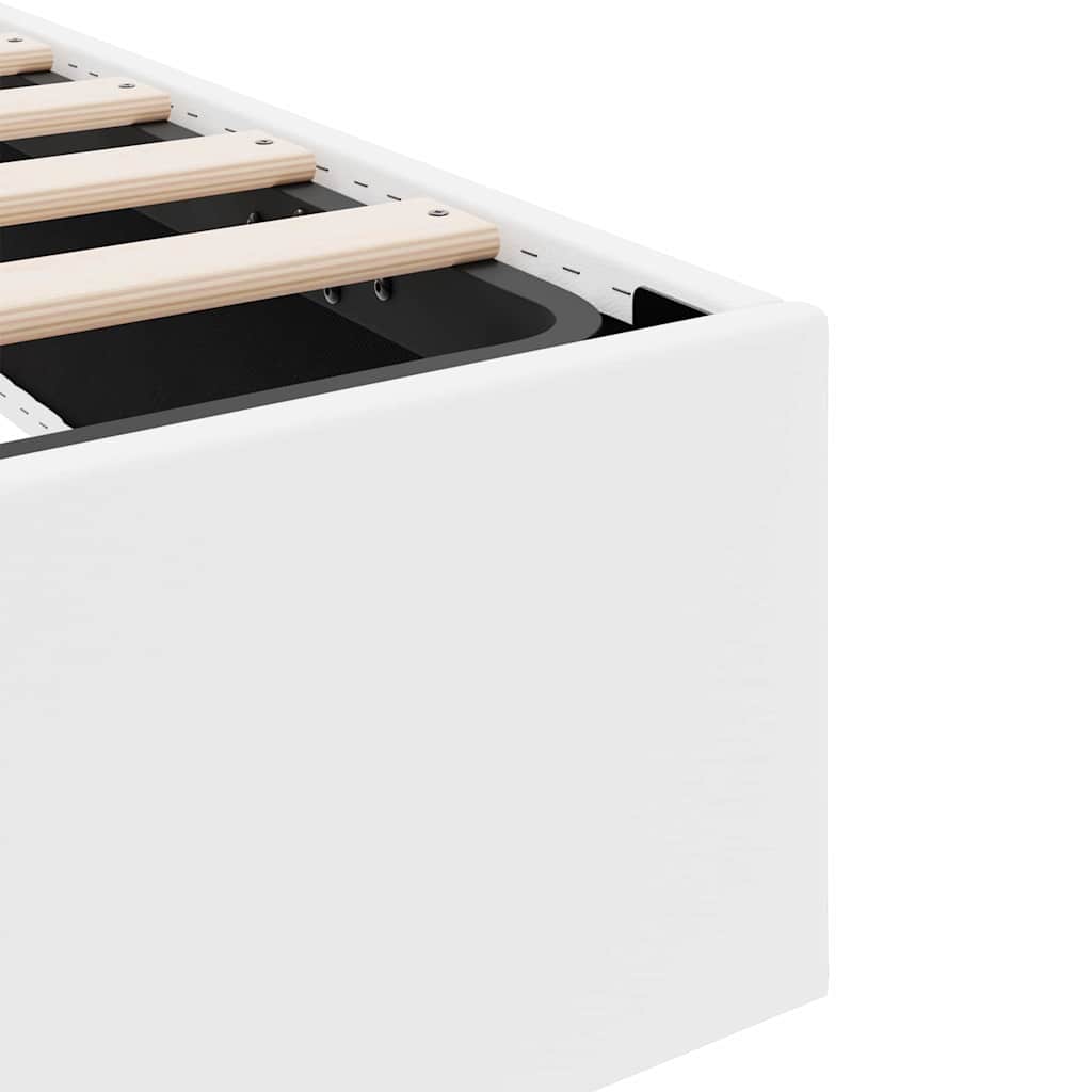 Krevet s od storage Čista bijela 137 x 190 cm Umjetna koža