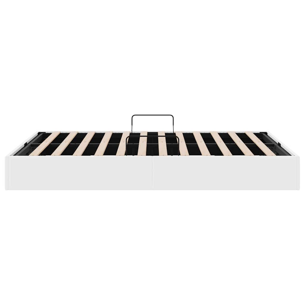 Krevet s od storage Čista bijela 153 x 203 cm Umjetna koža