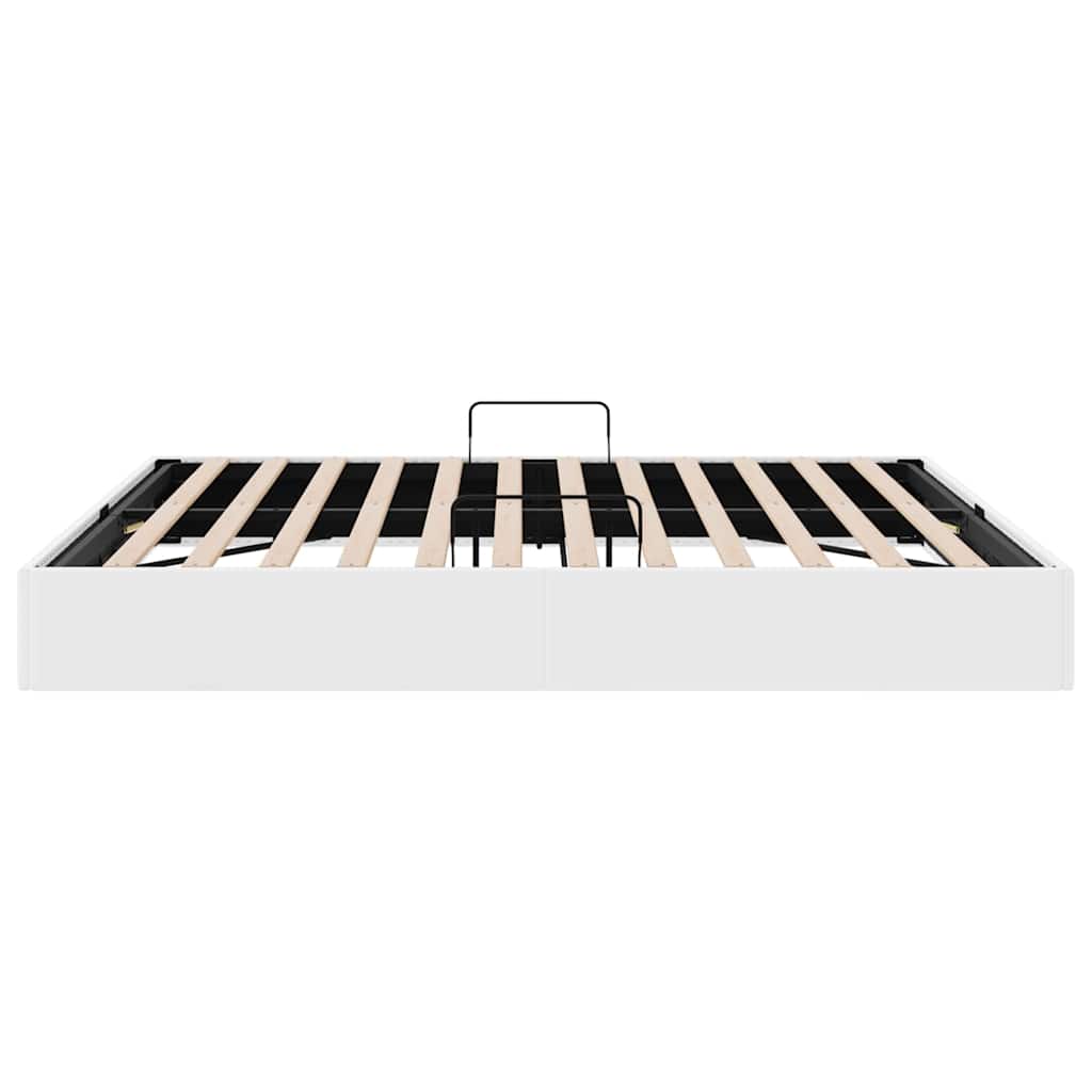 Krevet s od storage Čista bijela 193 x 203 cm Umjetna koža