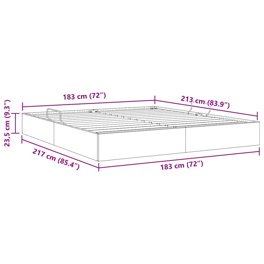 Krevet s od storage s pohranom Crna 183 x 213 cm Umjetna koža