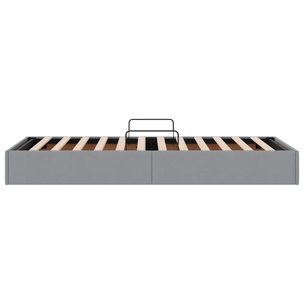 Krevet s od storage Svijetlo siva 90 x 190 cm tkanina