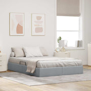 Krevet s od storage Svijetlo siva 135 x 190 cm tkanina