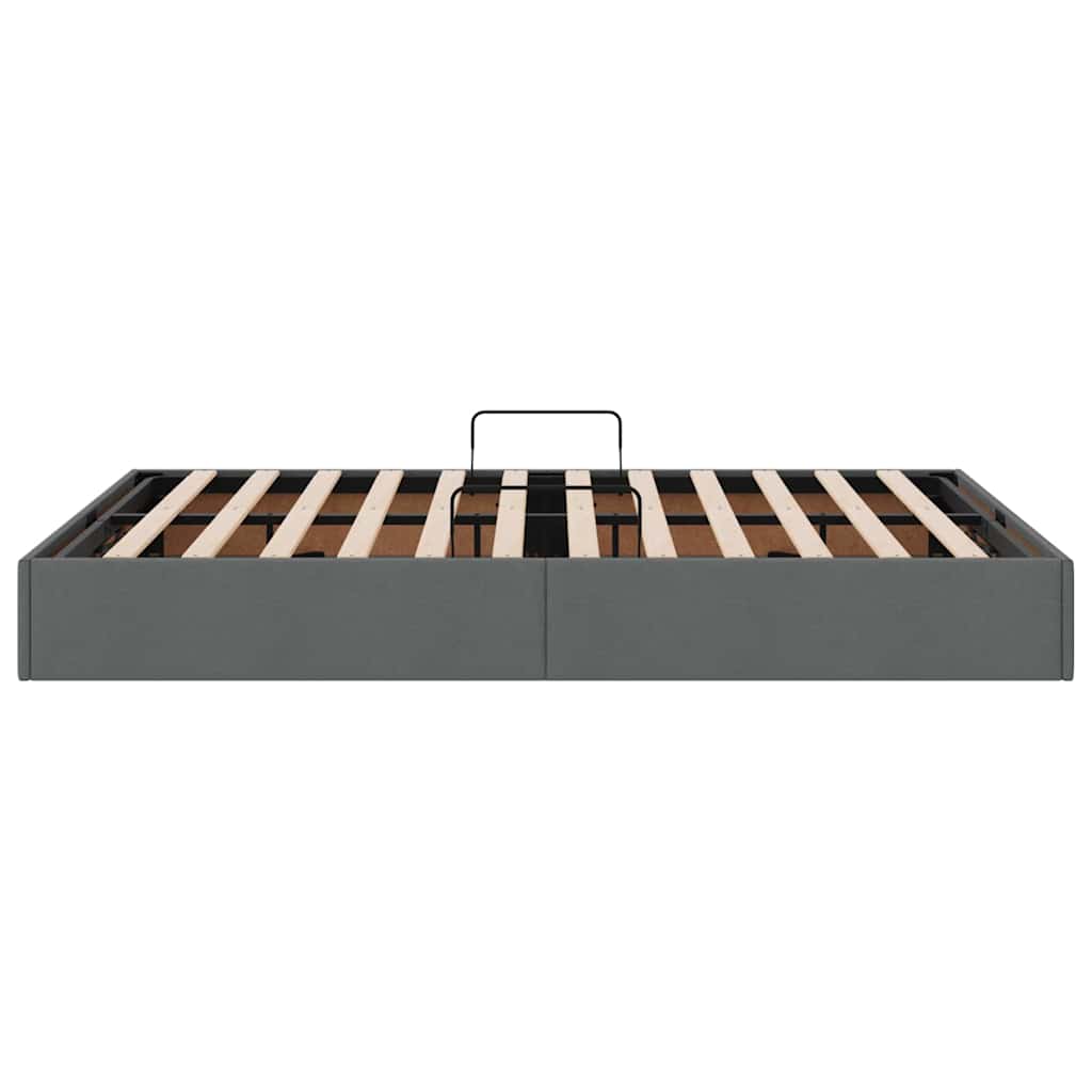 Krevet s od storage s pohranom Tamno siva 135 x 190 cm tkanina