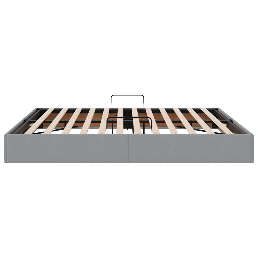 Krevet s od storage Svijetlo siva 180 x 200 cm tkanina