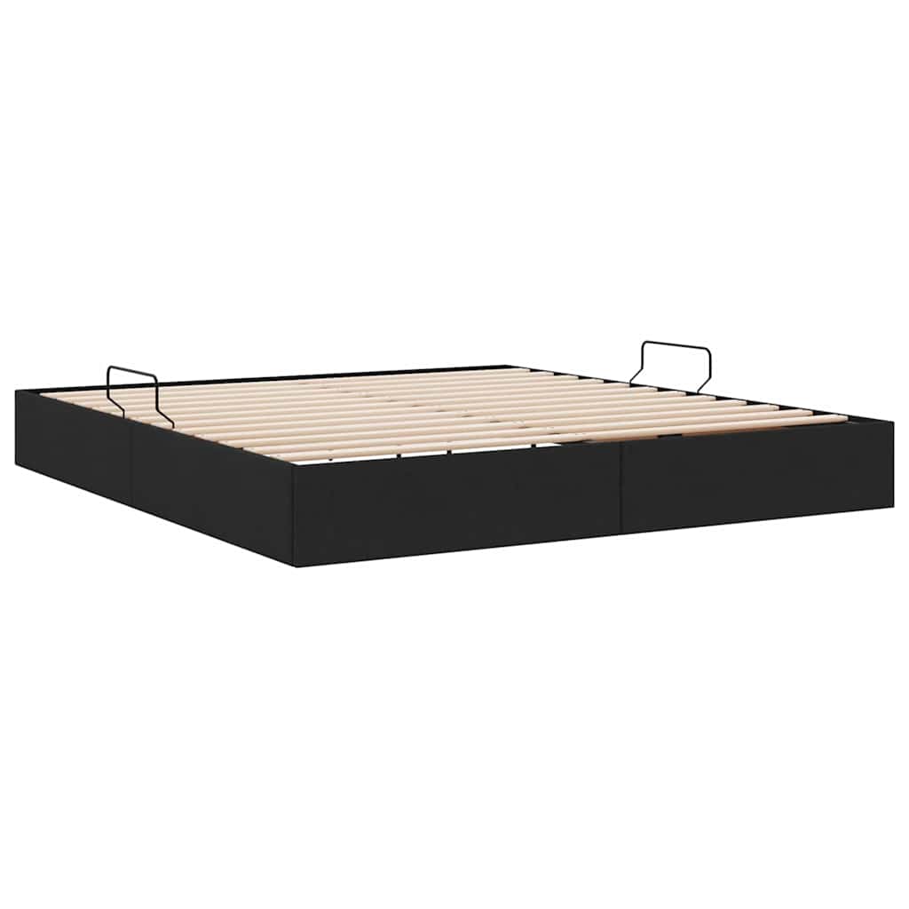 Krevet s od storage s pohranom Crna 180 x 200 cm Tkanina