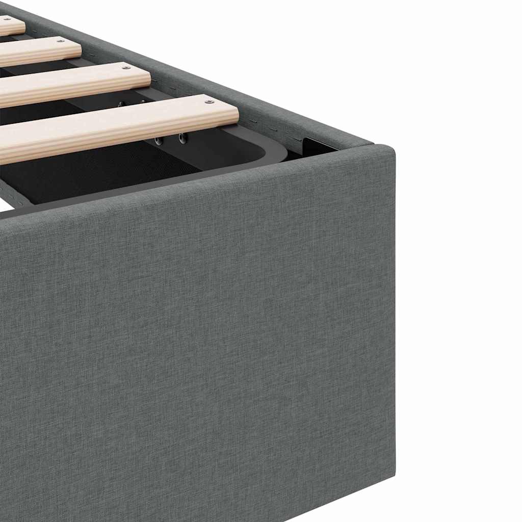 Krevet s od storage s pohranom Tamnosiva 100 x 190 cm Tkanina
