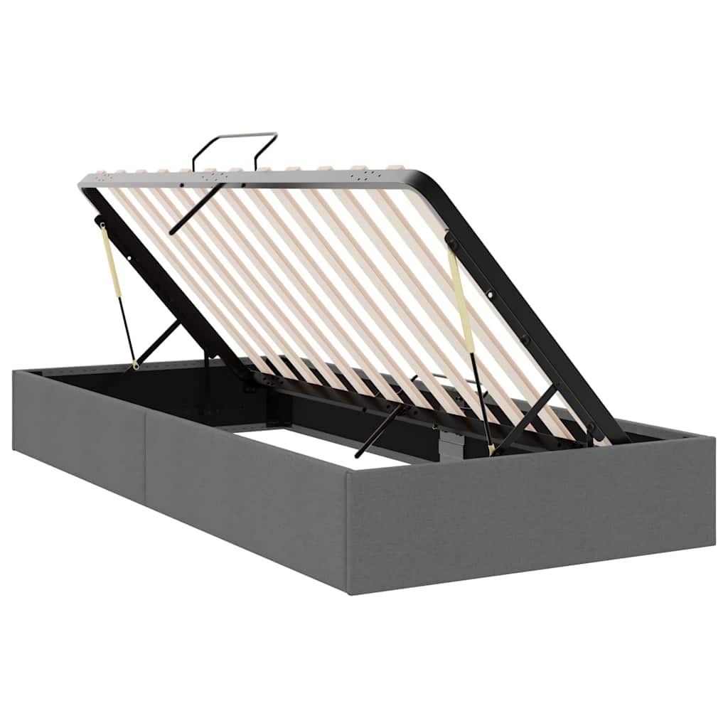 Krevet s od storage s pohranom Tamnosiva 100 x 190 cm Tkanina