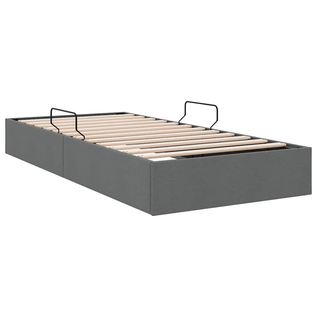 Krevet s od storage s pohranom Tamnosiva 100 x 190 cm Tkanina