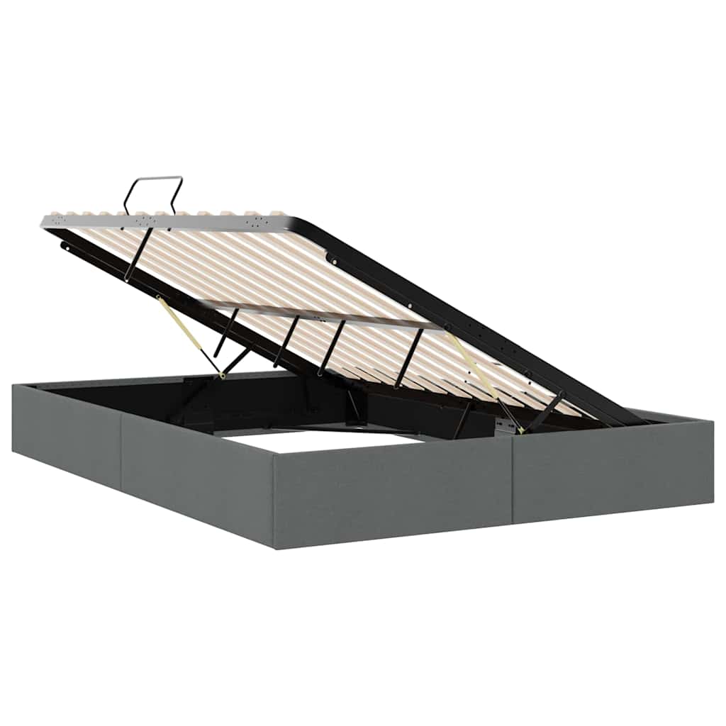 Krevet s od storage s pohranom Tamnosiva 153 x 203 cm Tkanina