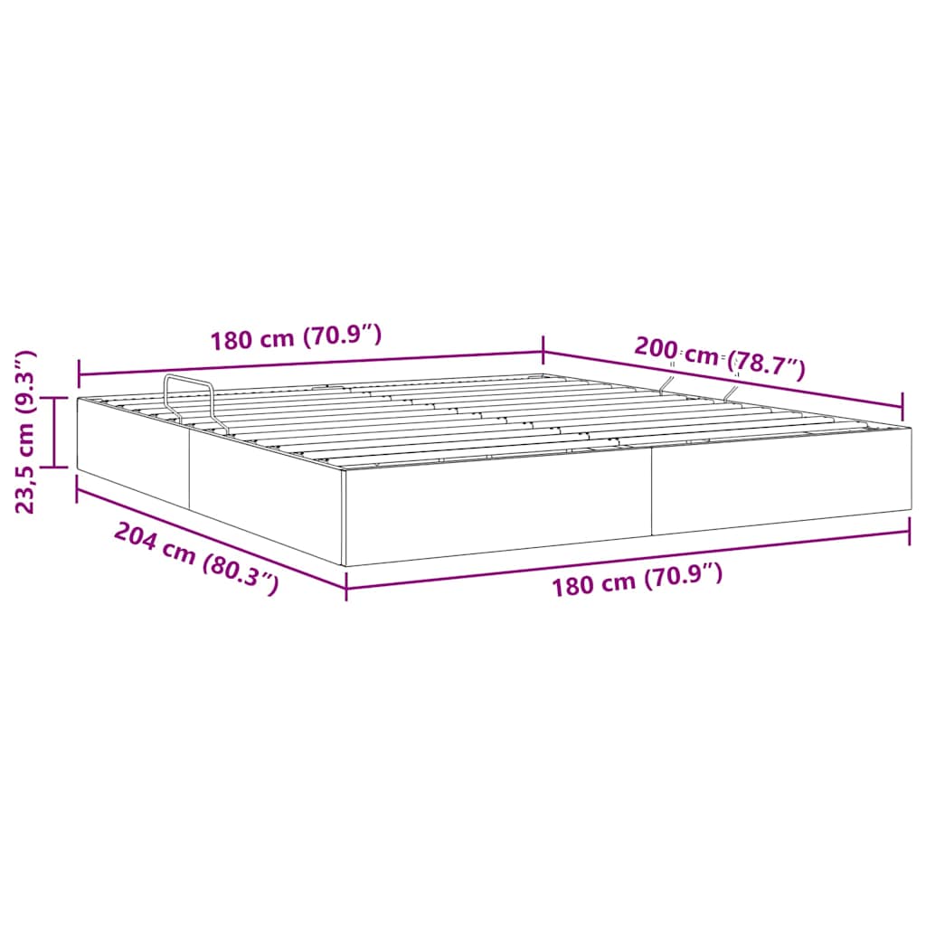 Krevet s od storage s uzglavljem Tamno siva 180 x 200 cm Baršun