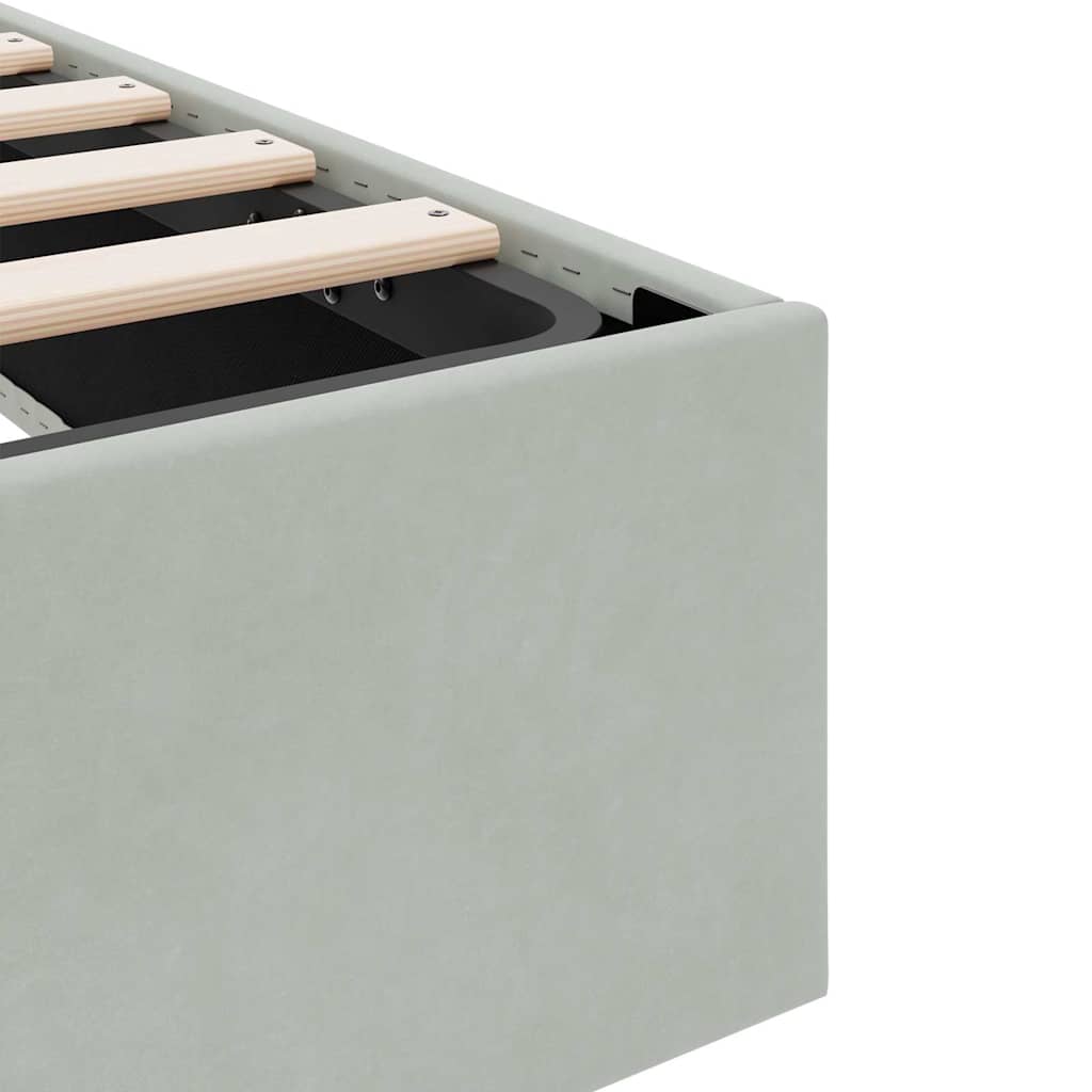 Krevet s od storage s pohranom Svjetlosiva 100 x 190 cm Baršun