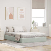 Krevet s od storage s pohranom Svjetlosiva 137 x 190 cm Baršun