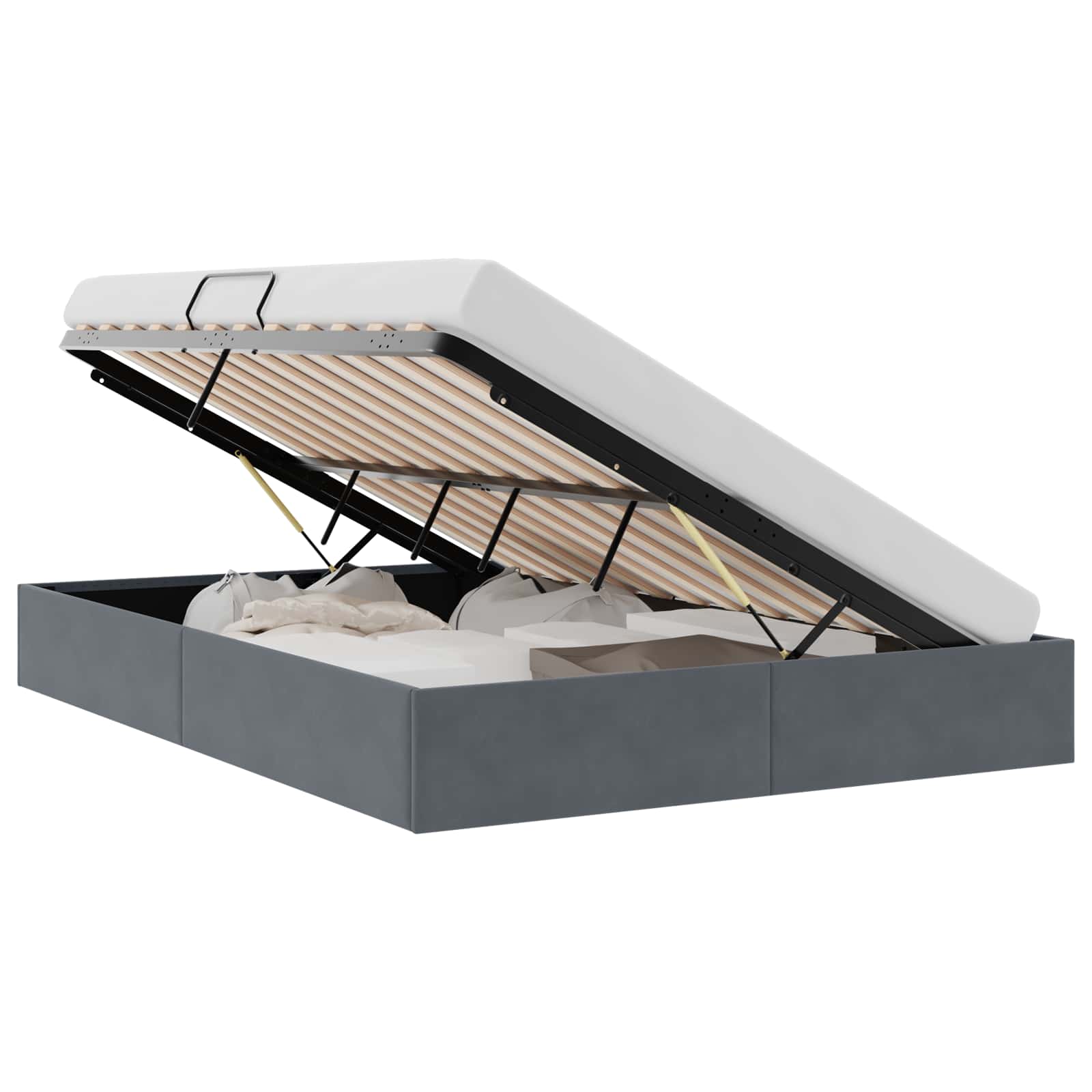 Krevet s od storage s pohranom Tamnosiva 137 x 190 cm Baršun