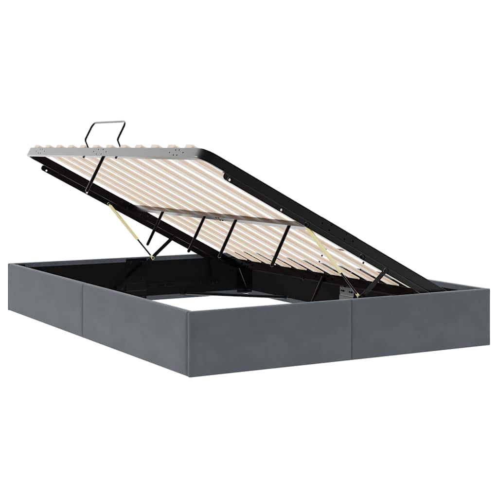 Krevet s od storage s pohranom Tamnosiva 137 x 190 cm Baršun