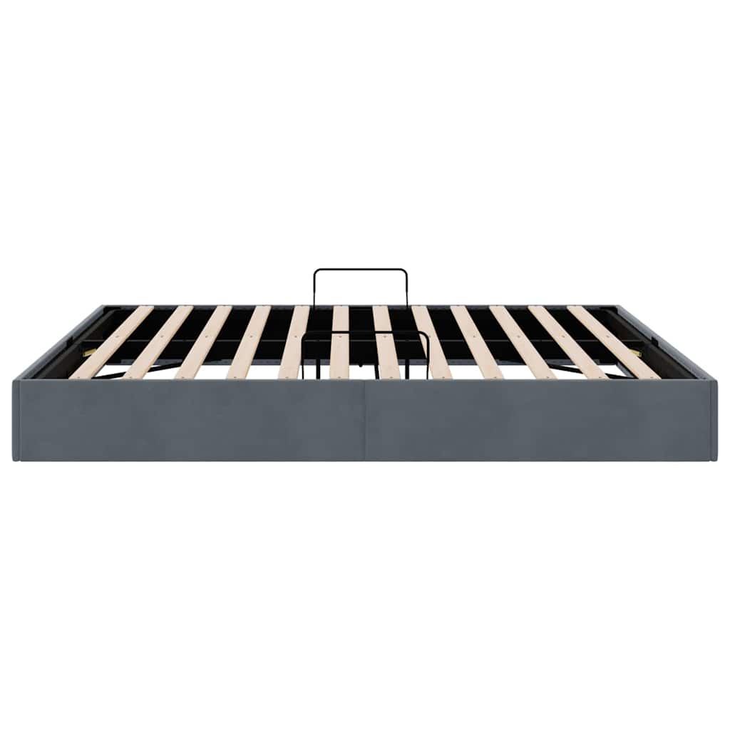 Krevet s od storage s pohranom Tamnosiva 193 x 203 cm Baršun