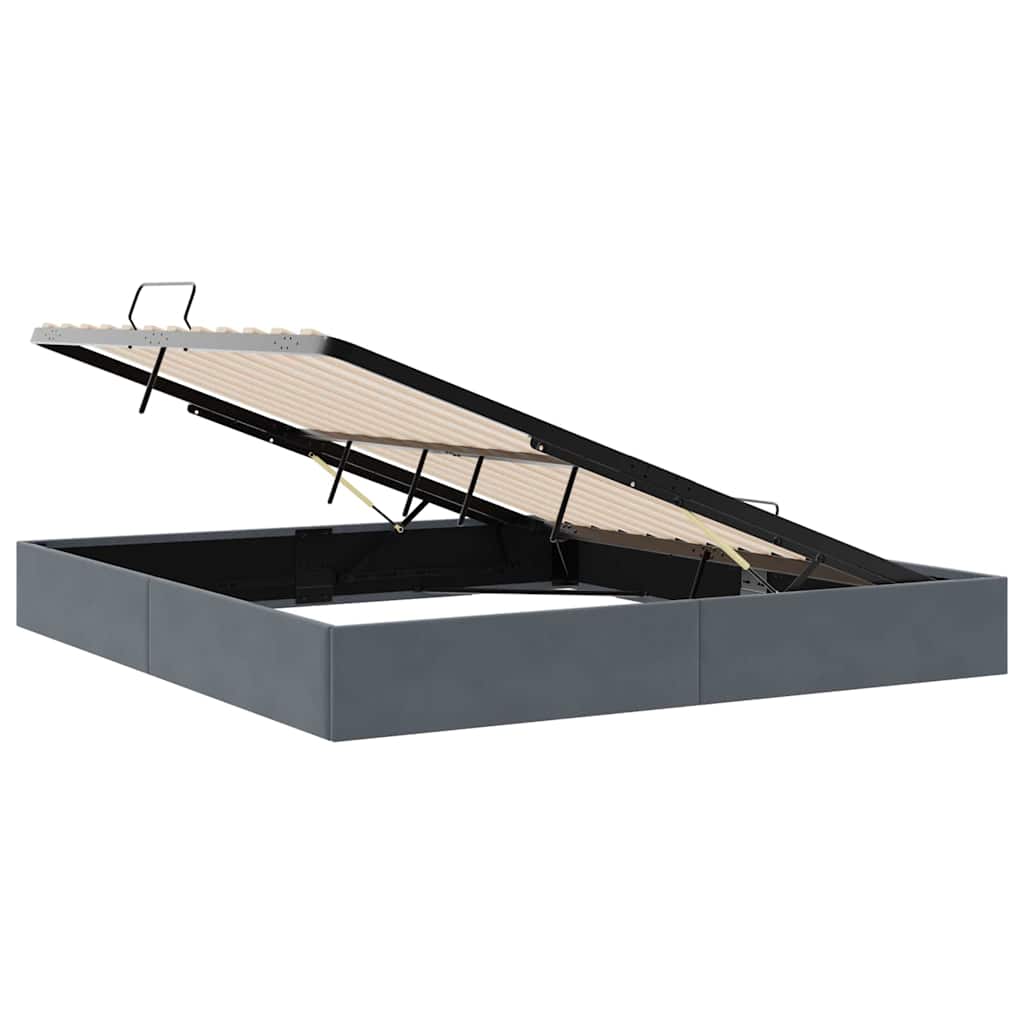 Krevet s od storage s pohranom Tamnosiva 183 x 213 cm Baršun