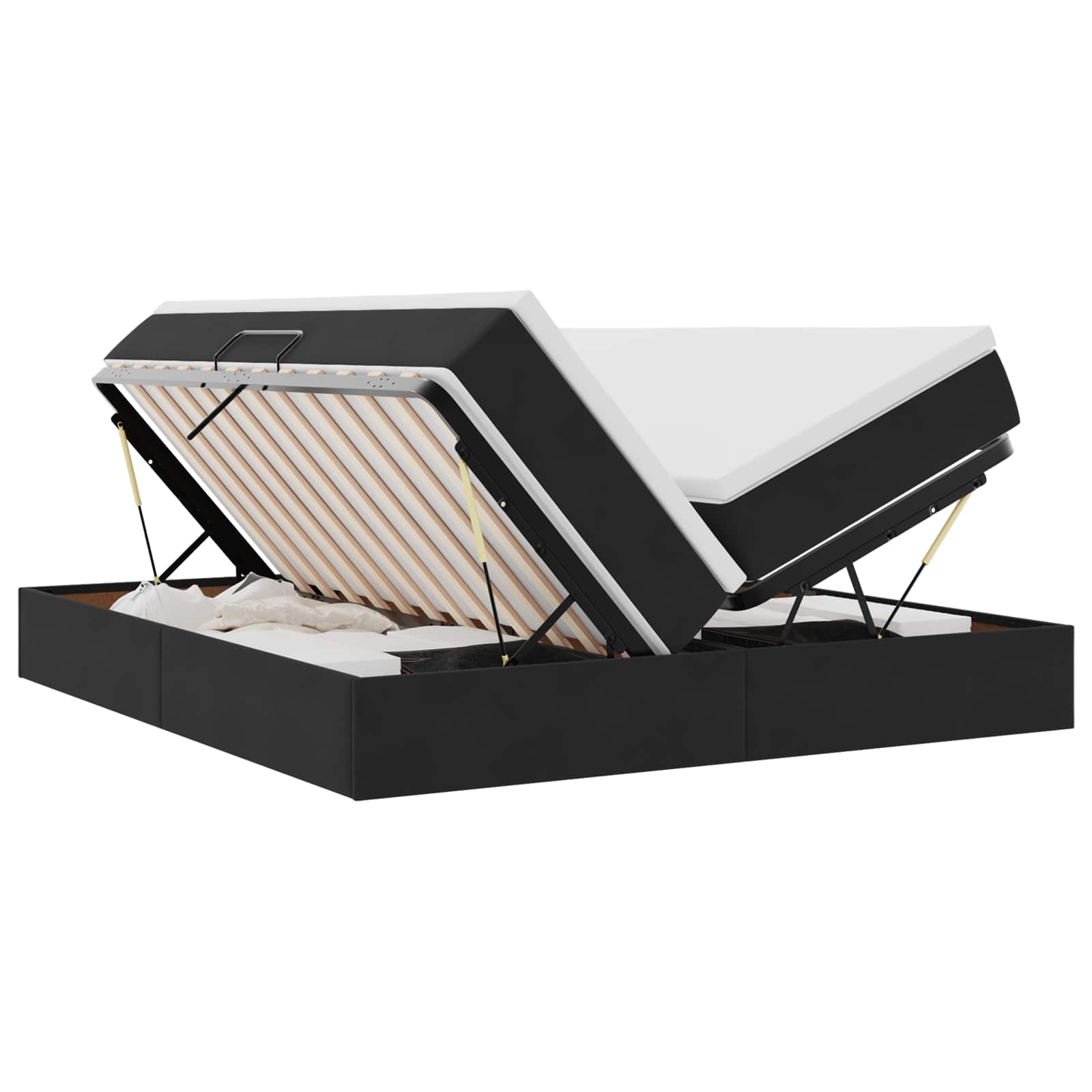 Krevet s madracem i skladištem Crna 180 x 200 cm Baršun