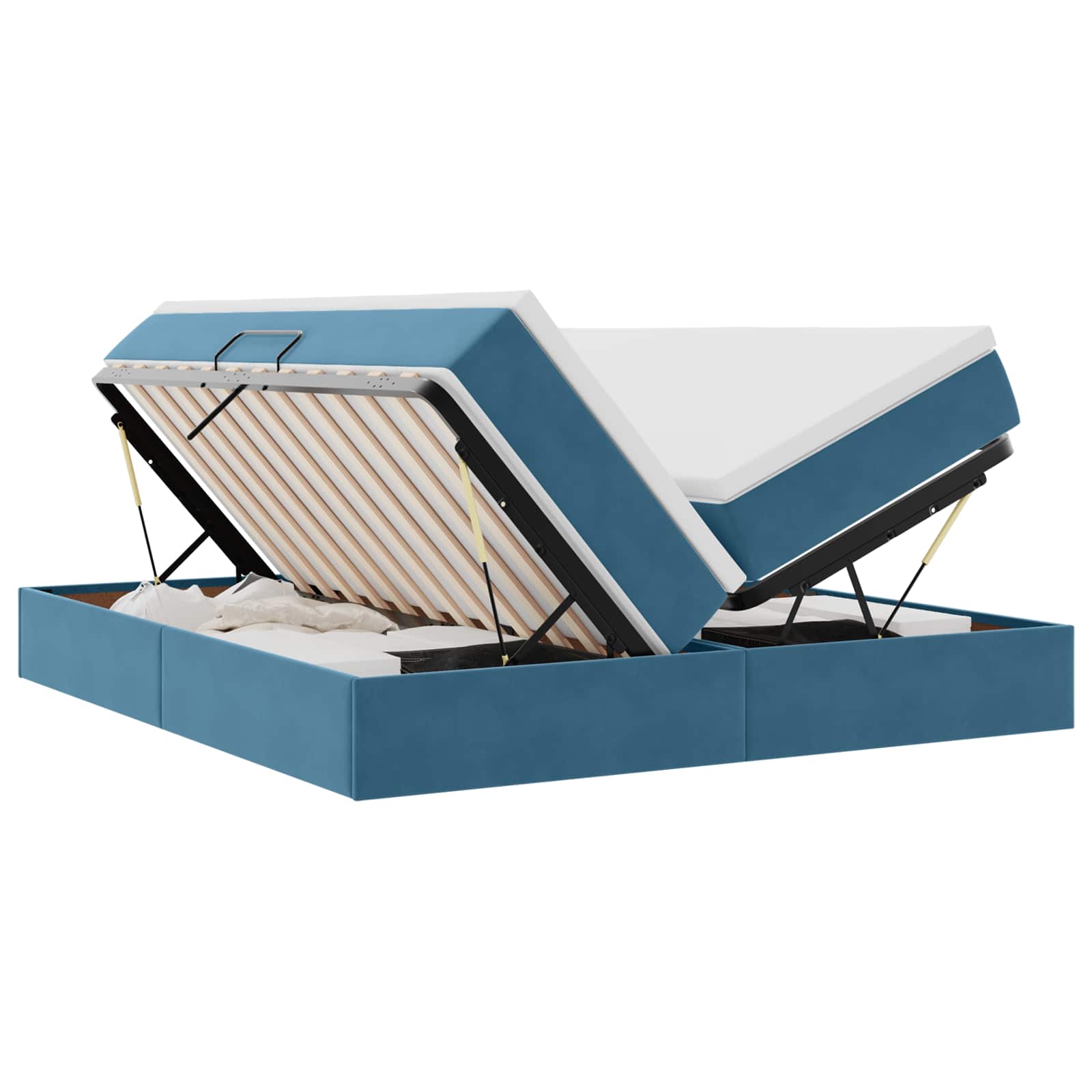 Krevet s madracem i skladištem Tamno plava 180 x 200 cm Baršun