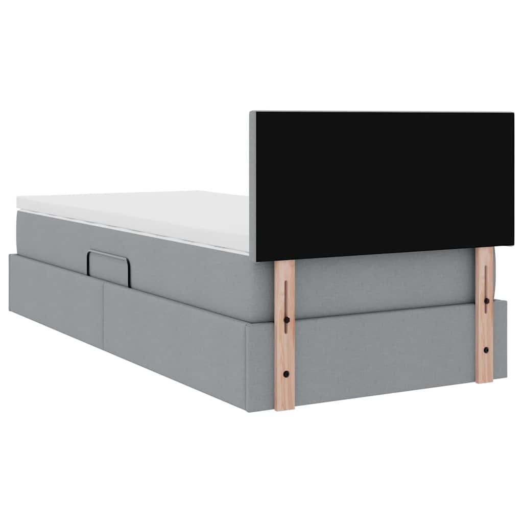 Krevet s madracem i skladištem Svijetlo siva 90 x 200 cm
