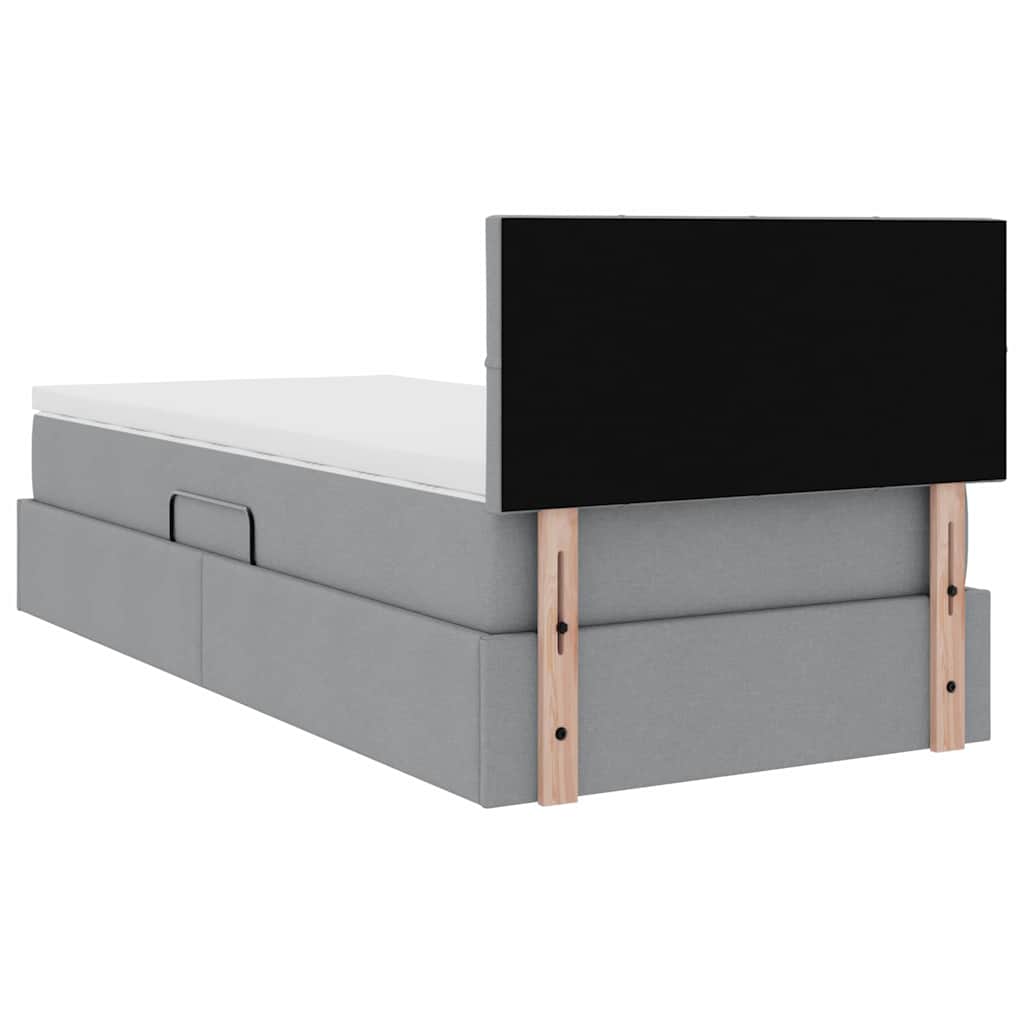 Krevet s madracem i skladištem Svijetlo siva 90 x 200 cm