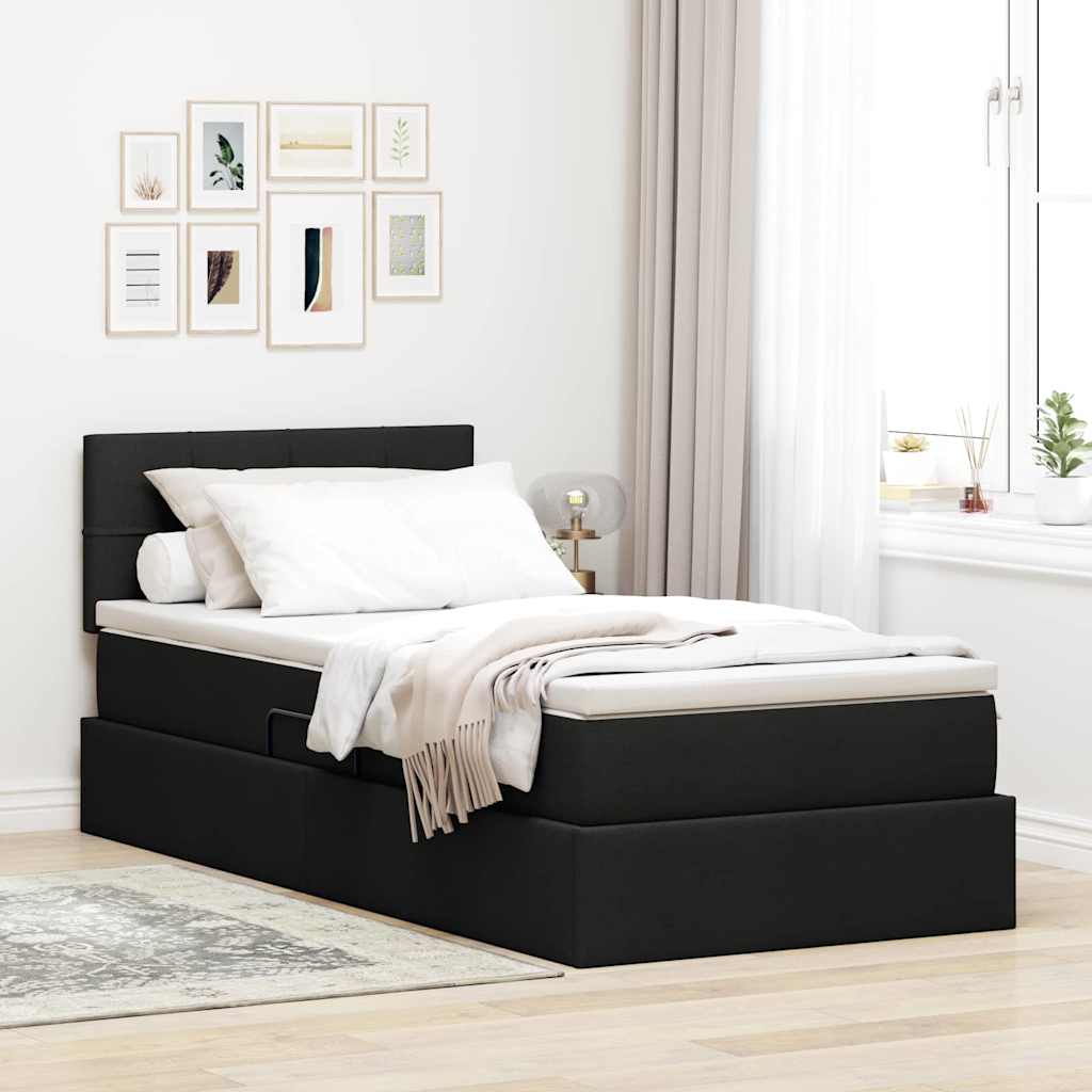Krevet s madracem i skladištem s madracem Crna 100 x 200 cm
