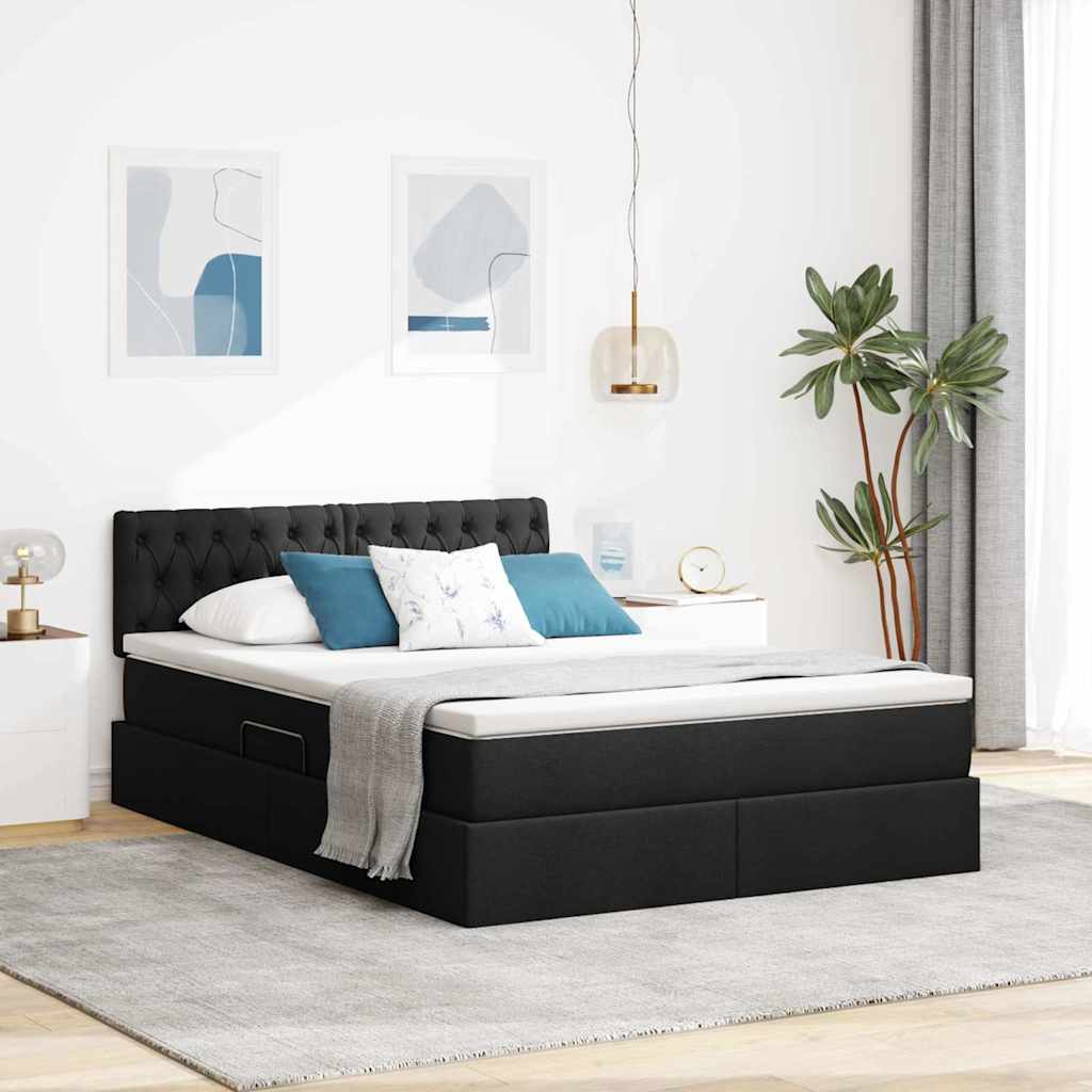 Krevet s madracem i skladištem s madracem Crna 140 x 190 cm