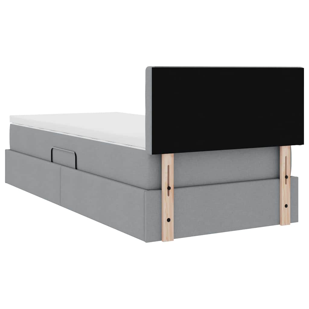 Krevet s madracem i skladištem Svijetlo siva 90 x 190 cm