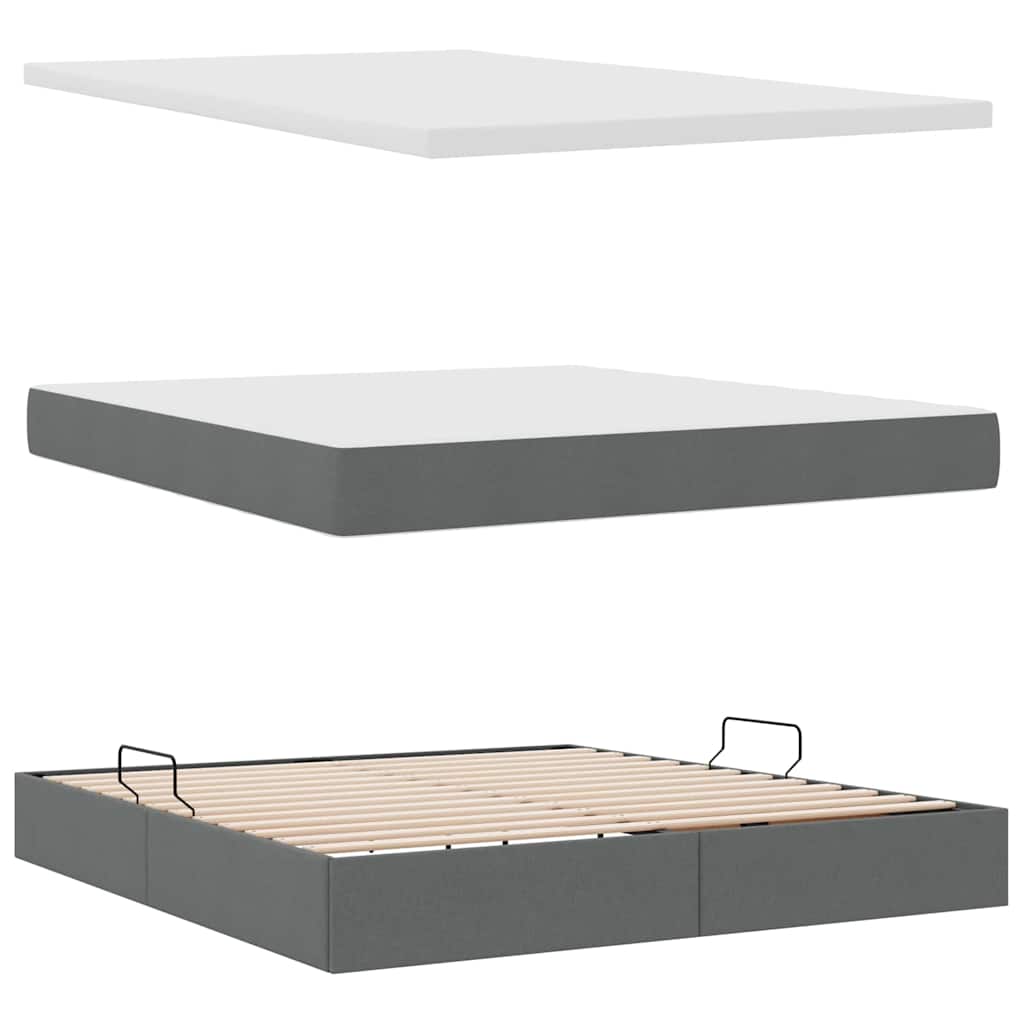 Krevet s madracem i skladištem Tamno siva 160 x 200 cm