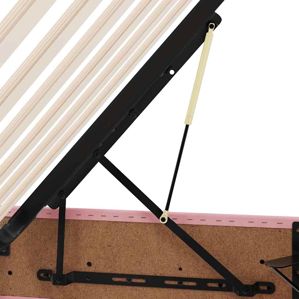 Krevet s od storage s madracem Ružičasta 90 x 190 cm Baršun